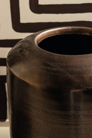 PTMD-Michael GunMetal Alu Plantenpot-koperhoog rond S