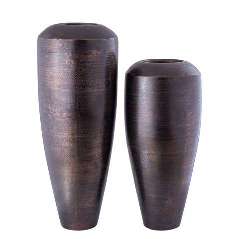 PTMD-Michael GunMetal Alu Plantenpot - koper hoog rond L