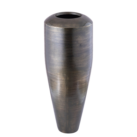 Ptmd-Micheal GunMetal Alu. Plantenpot-goud hoog rond L