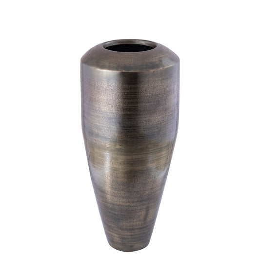 PTMD-Michael GunMetal Alu Plantenpot-goud hoog rond S