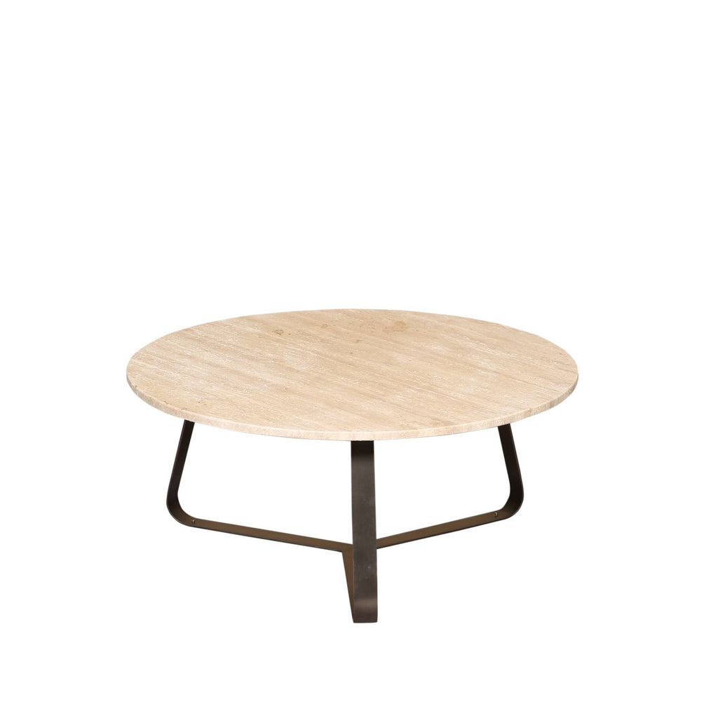 Micka Black Travertine kaffebord rundt medium