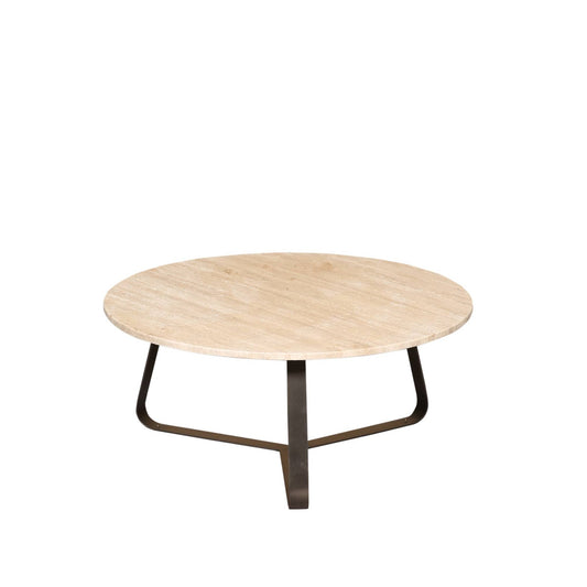 Micka Black Travertine kaffebord rundt medium