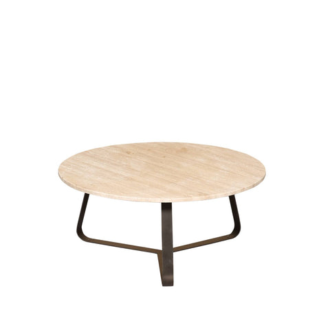 Micka Black Travertine kaffebord rundt medium