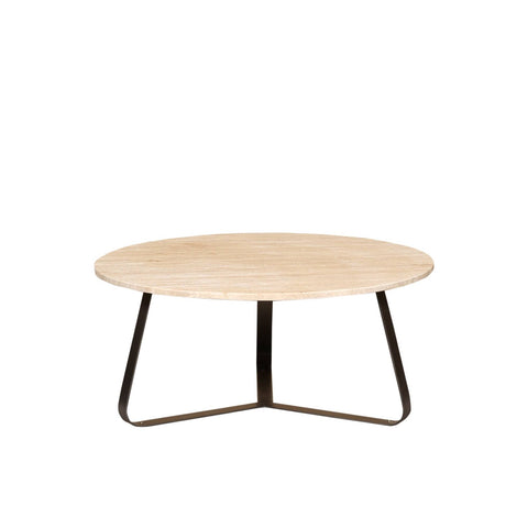 Micka Black Travertine kaffebord rundt medium
