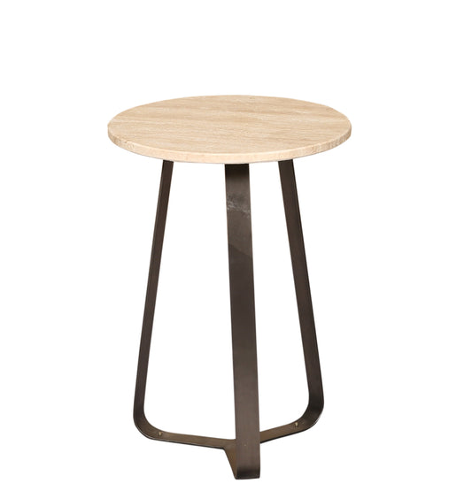 Micka Black Travertine koffietafel rond klein