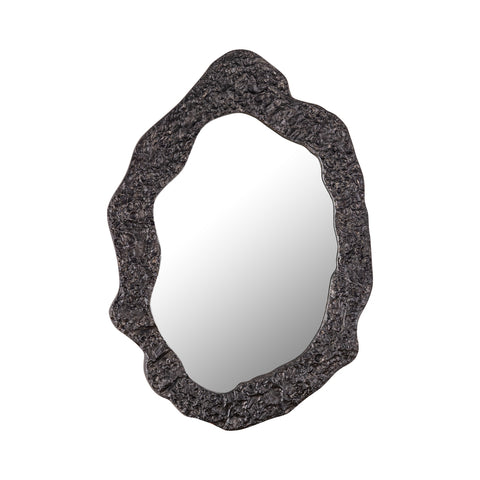 Morina Black alu mirror organic oval shape
