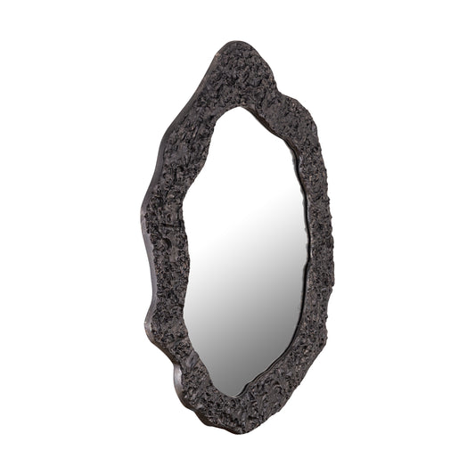 Morina Black alu mirror organic oval shape