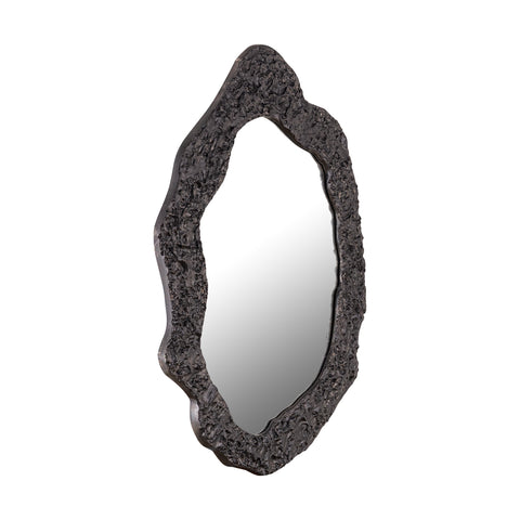 Morina Black alu mirror organic oval shape