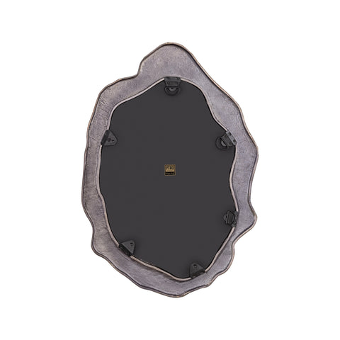 Morina Black alu mirror organic oval shape