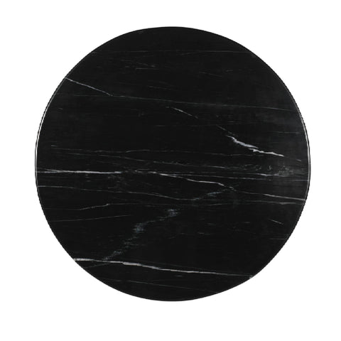 Neelim Black Marble coffee table ribbed base round