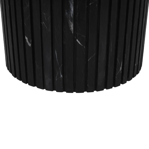 Neelim Black Marble coffee table ribbed base round