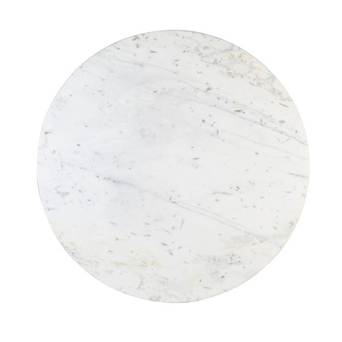 Neelim White Marble mesa de comedor base acanalada redonda