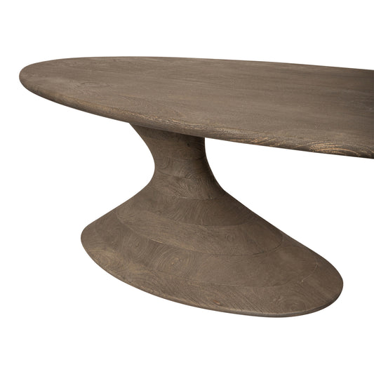 Nemo Gris mesa de café de madera de mango ovalada de 150 cm