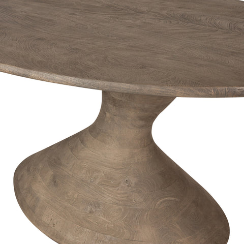 Nemo Gris mesa de comedor ovalada de madera de mango de 220 cm