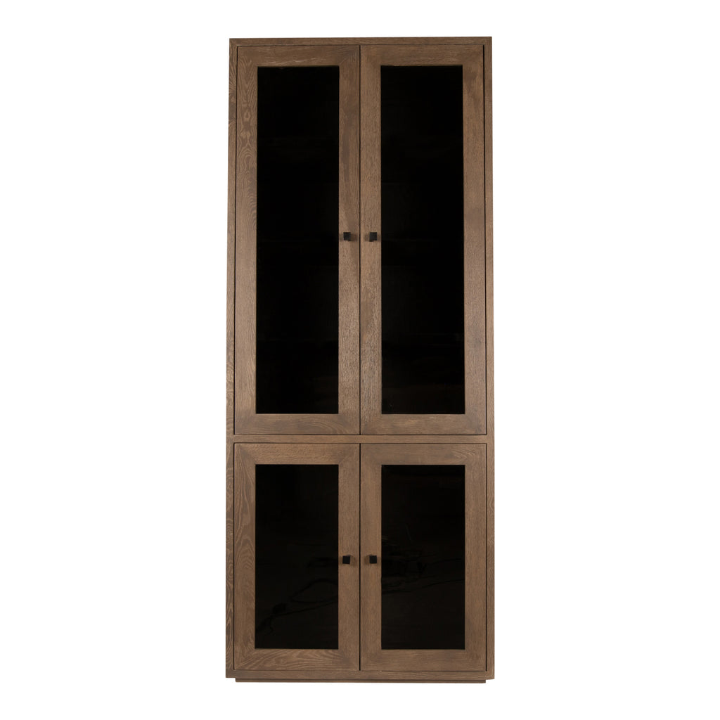 Armario de roble con 4 puertas en gris.