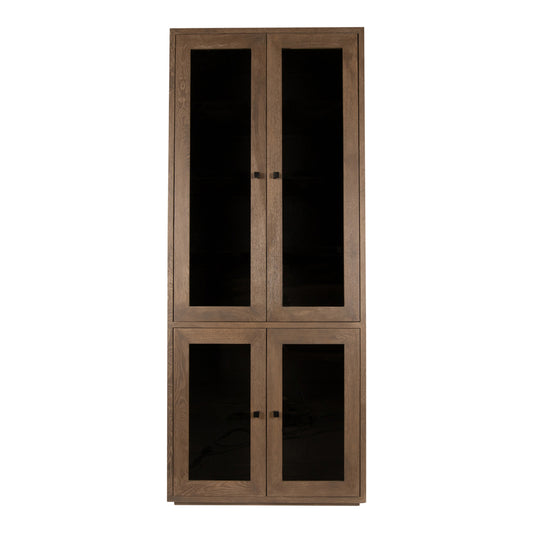 Armario de roble con 4 puertas en gris.