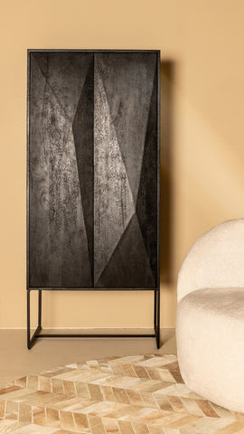 Onyx cabinet black 2 drs