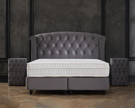 Storage box spring Aurora Velvet Anthracite 160x200