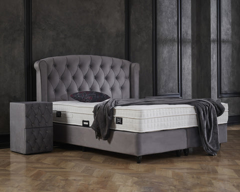 Storage box spring Aurora Velvet Anthracite 160x200