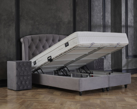 Storage box spring Aurora Velvet Anthracite 160x200