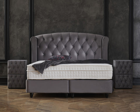Storage box spring Aurora Velvet Anthracite 160x200