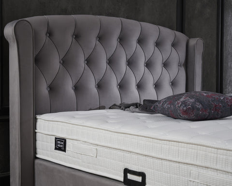 Storage box spring Aurora Velvet Anthracite 160x200