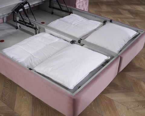 Storage box spring Aurora Velvet Pink 140x200