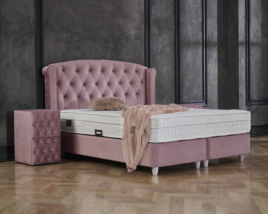 Storage box spring Aurora Velvet Pink 160x200