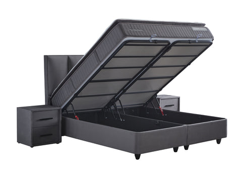 Storage box spring Birdybedd Anthracite 180x200