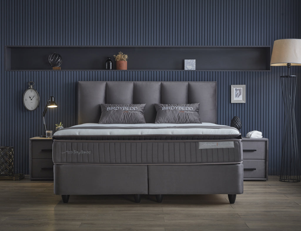 Storage box spring Birdybedd Anthracite 180x200