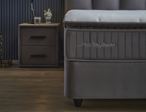 Storage box spring Birdybedd Anthracite 90x200 - Single