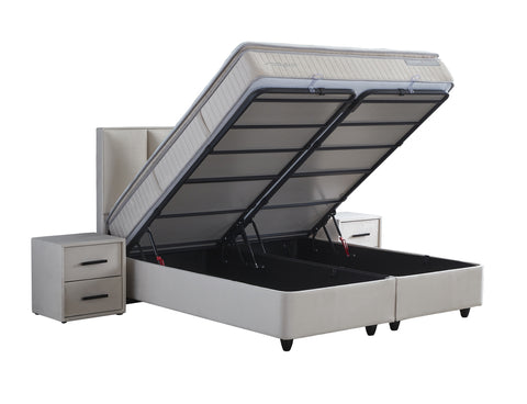 Storage box spring Birdybedd Beige 180x200