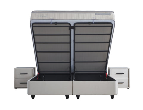 Storage box spring Birdybedd Beige 180x200