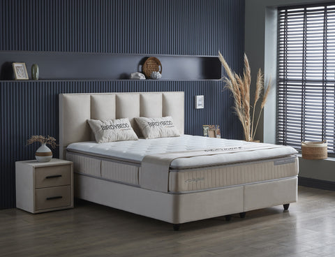 Storage box spring Birdybedd Beige 180x200