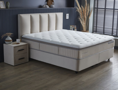 Storage box spring Birdybedd Beige 180x200