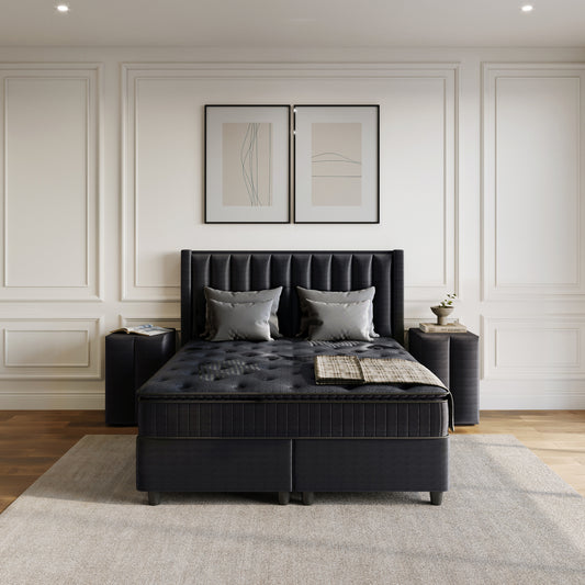 Storage box spring Blackpearl Anthracite 90x200