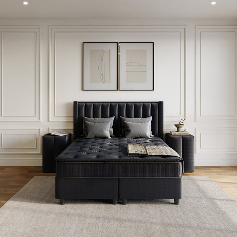Storage box spring Blackpearl Anthracite 90x200