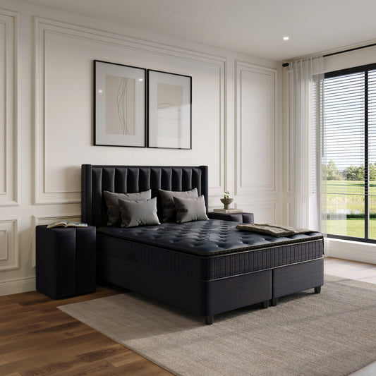 Storage box spring Blackpearl Anthracite 90x200