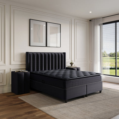 Storage box spring Blackpearl Anthracite 90x200