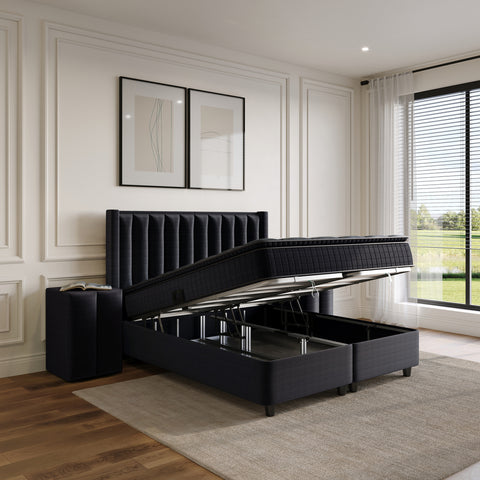 Storage box spring Blackpearl Anthracite 90x200