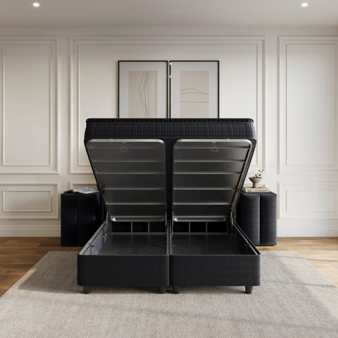 Storage box spring Blackpearl Anthracite 90x200