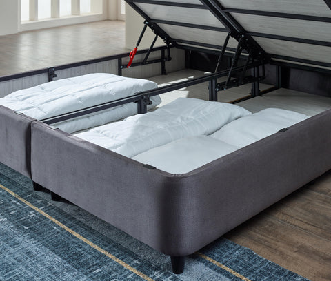 Storage box spring Rondo Velvet Anthracite 180x200