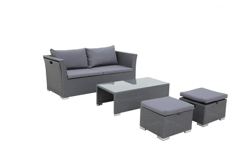 Storage box spring Rondo Velvet Anthracite 180x200