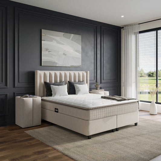 Storage box spring Blackpearl Beige 180x210