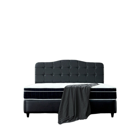 Storage box spring Marrakech artificial leather Black 140x200