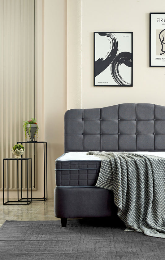 Storage box spring Marrakech Velvet Anthracite 160x200