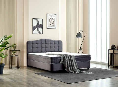 Storage box spring Marrakech Velvet Anthracite 160x200