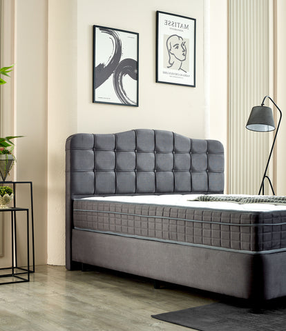 Storage box spring Marrakech Velvet Anthracite 160x200
