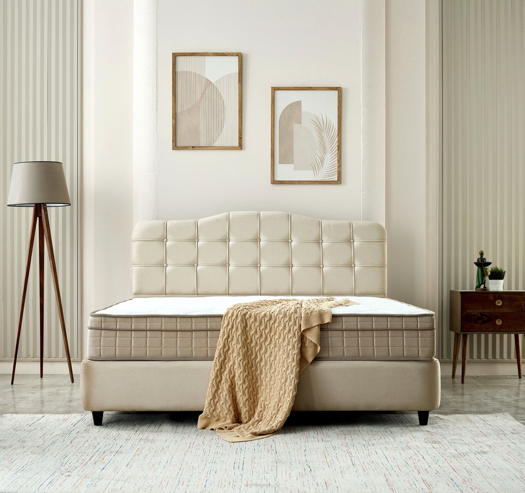 Storage box spring Marrakech Velvet Beige 140x200