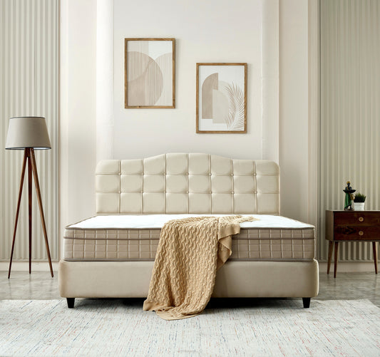 Storage box spring Marrakech Velvet Beige 140x200